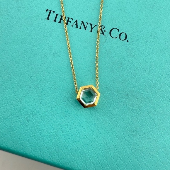Tiffany & Co. Blue Topaz Paloma Studio Necklace in 18k Yellow Gold 16-18” - Picture 3 of 7